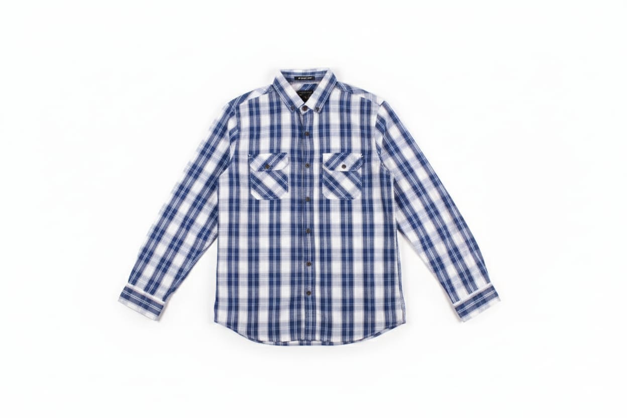 Men's Casual Shirt - Blue Chk Shc-1719 - Blue - View 4