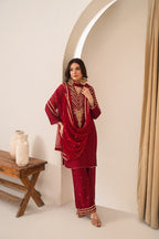 Buy Maroon Peacock 3Pc Online at Shopping Karado