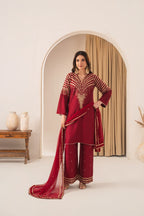 Buy Maroon Peacock 3Pc Online at Shopping Karado