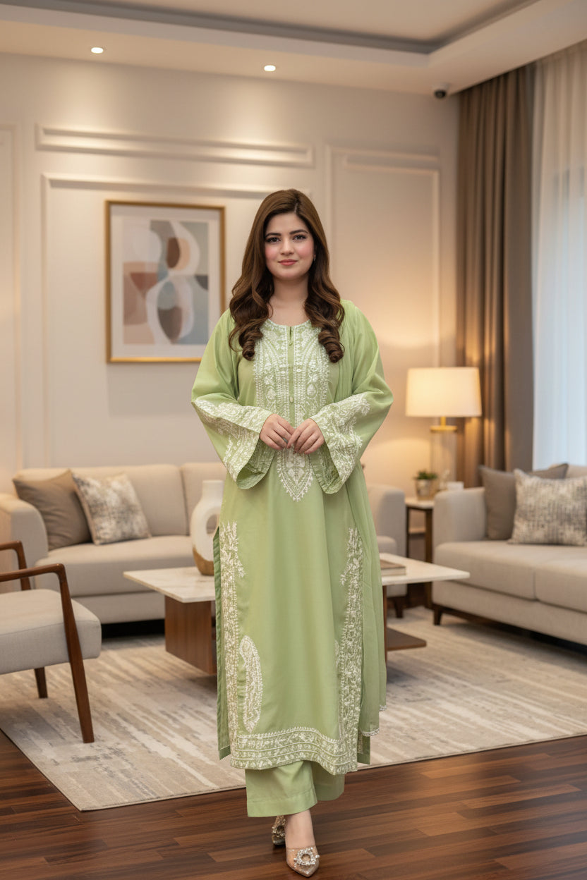 PISTA SAPPHIRE EMBROIDERED 3PCS