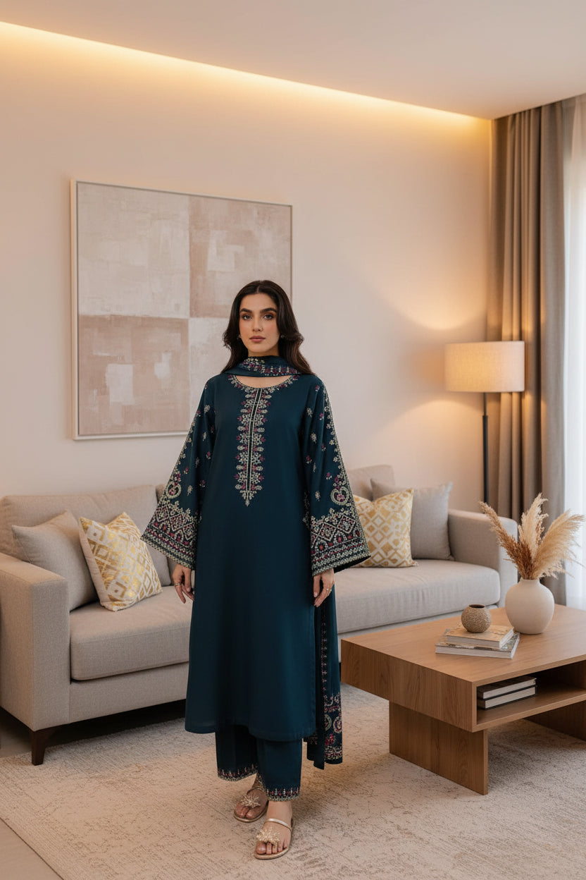 MASHAL EMBROIDERY 3PC