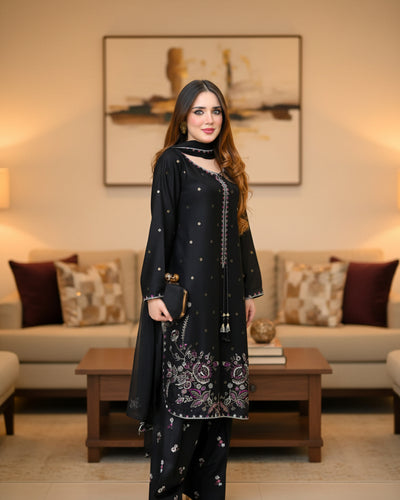 ZARQA EMBROIDERED 3PC (FARSHI)