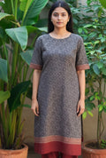 Ajrak Black Taskeen Unstitched Shirt Piece - Hand Block Printed Lawn Fabric for Women Kurta - Shopping Karado