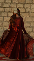 Dilara 3PC Luxury Pishwas Set with 330 Inch Flare and Pure Chiffon Dupatta - Shopping Karado