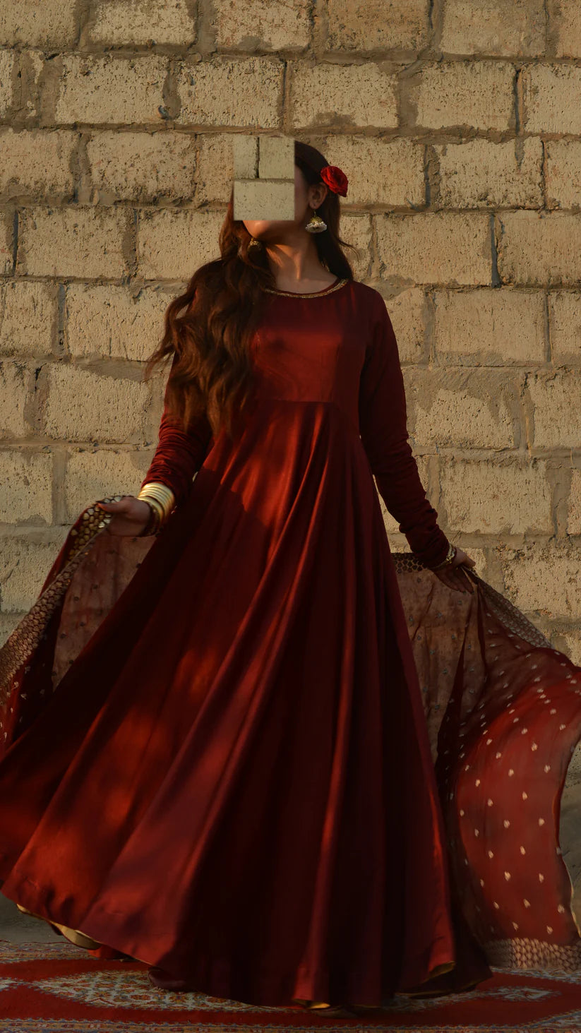 Dilara 3PC Luxury Pishwas Set with 330 Inch Flare and Pure Chiffon Dupatta - Shopping Karado