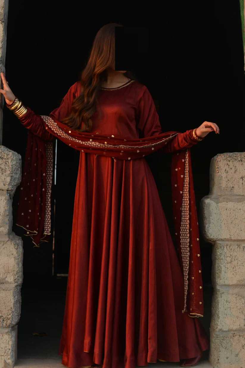 Close up of Dilara Pishwas Front Embroidery and Handwork Details - Shopping Karado