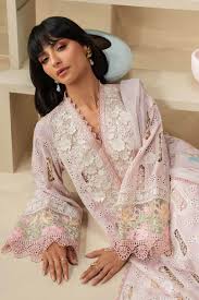 MARIA-B 3pc Blush Blossom Luxury Embroidered Pret snail baby pink