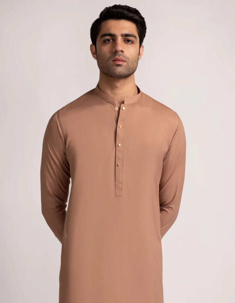 light brown blended casual kameez shalwar