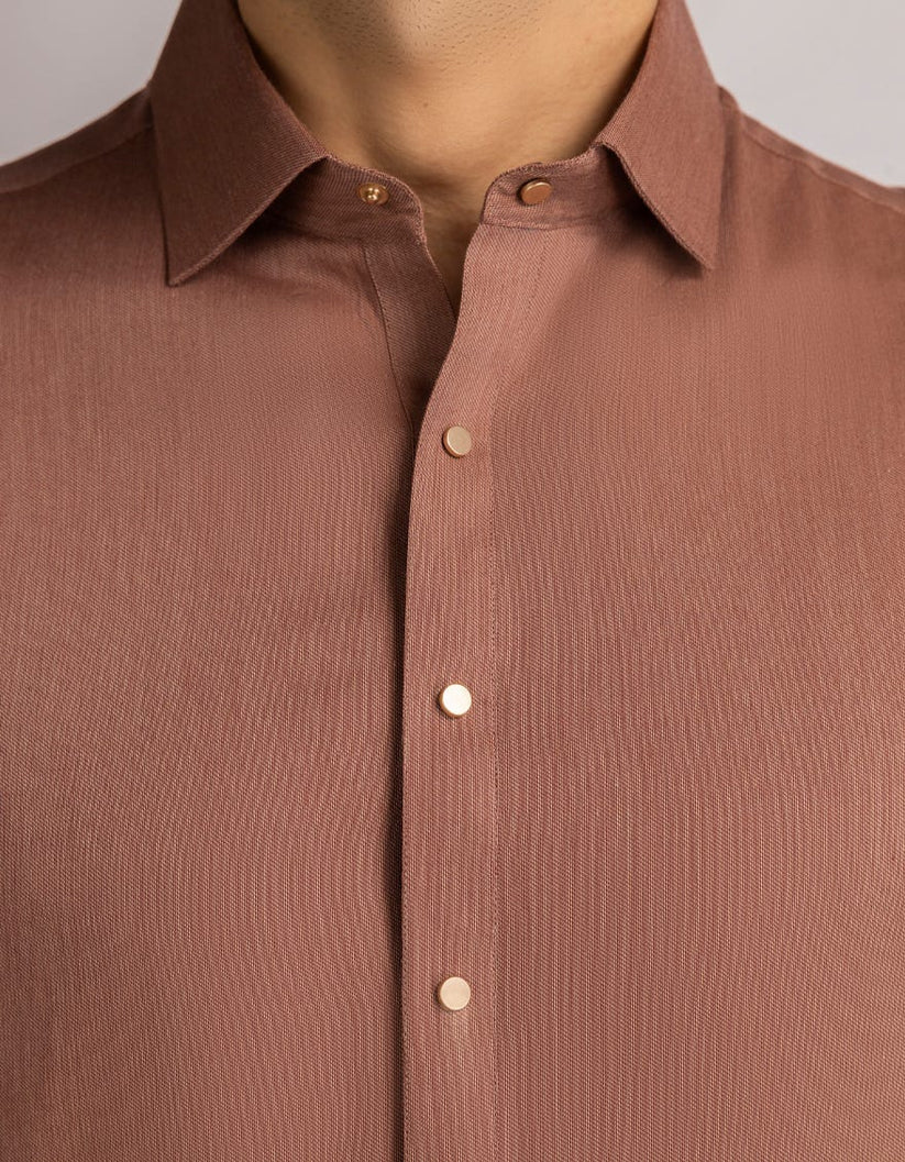 rust brown cotton casual kameez shalwar
