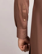 rust brown cotton casual kameez shalwar