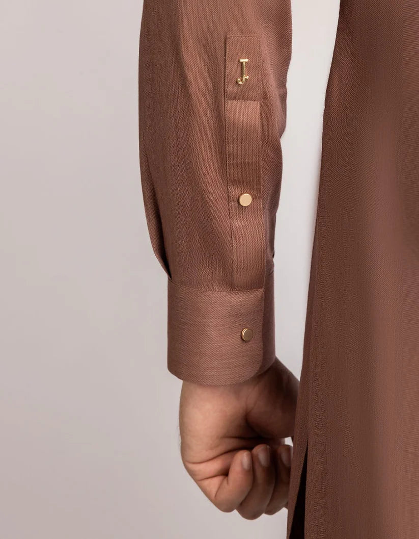 rust brown cotton casual kameez shalwar