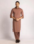 rust brown cotton casual kameez shalwar