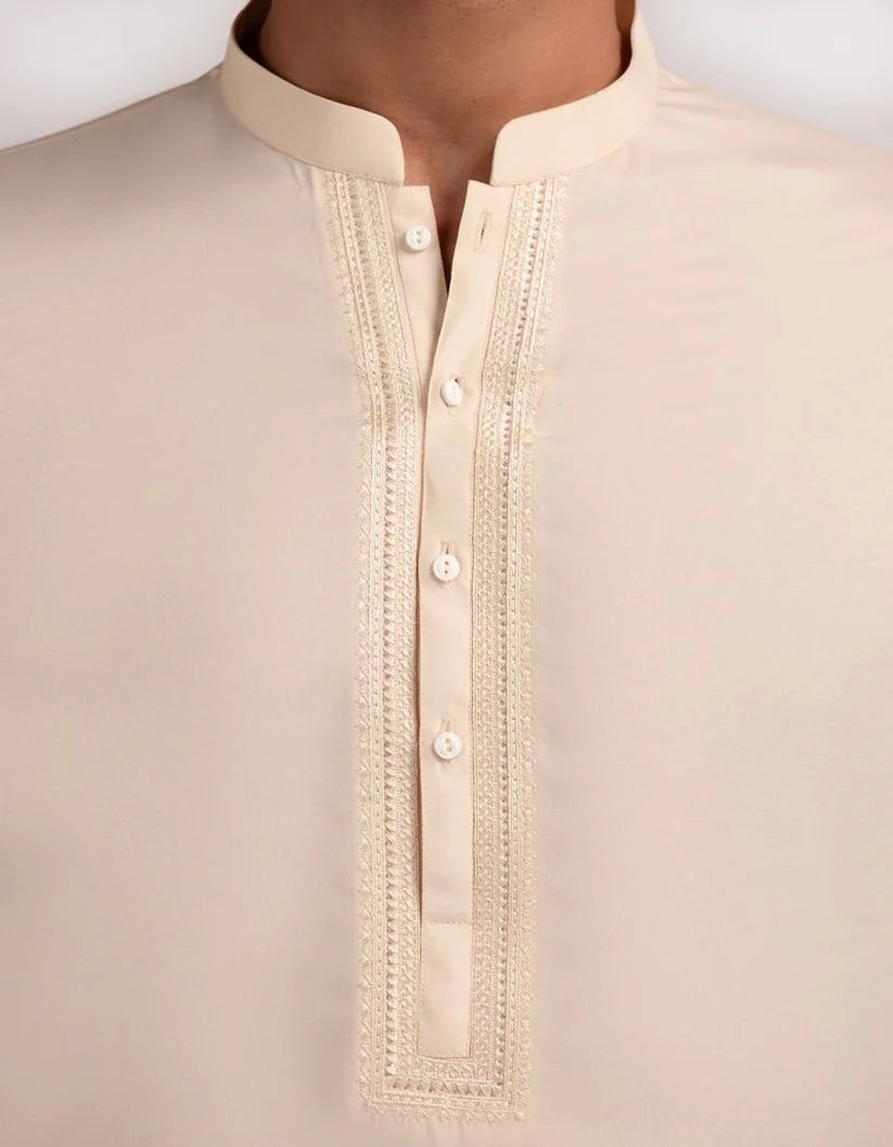 fawn blended formal kameez shalwar