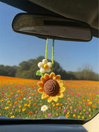 kashmiri-handmade-crochet-sunflower-daisy-car-mirror-hanging-yellow-white-pakistan
