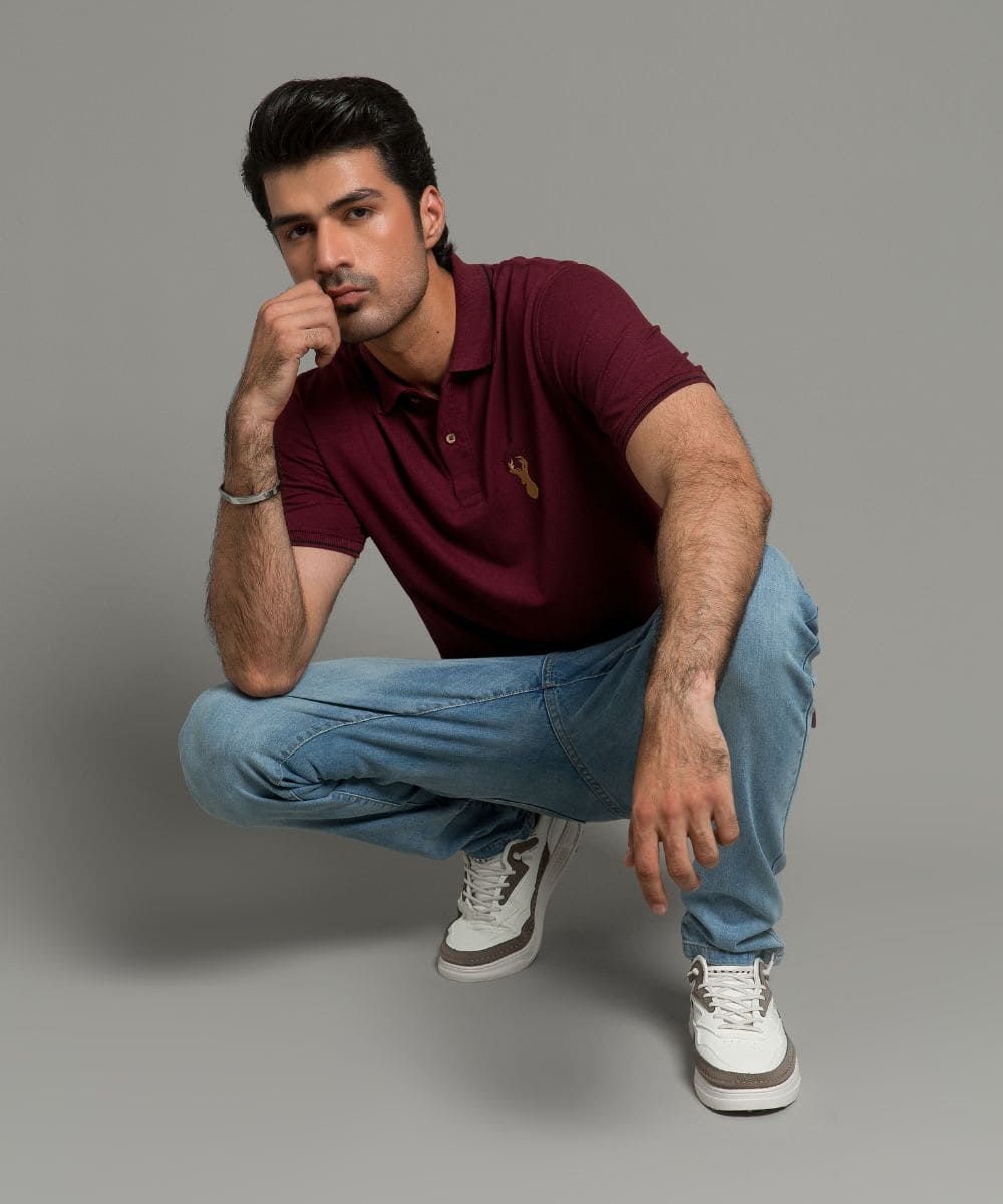 Men'S Polo T-Shirt Maroon Tsh-5518 - Maroon - View 2