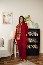 Maroon Silk Scarf (KS-038)