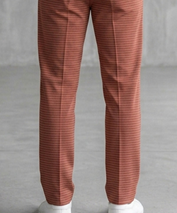 Men’S Pinstripe Drawstring Baggy Trousers– Lwr-0688 Maroon Stripe - Maroon - View 3